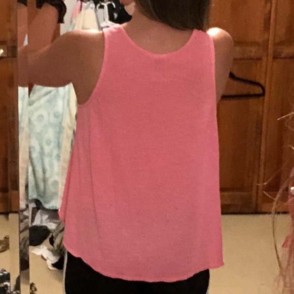 PINK Tank Top Flowey Size Small With Lace Detail - Picture 4 of 5
